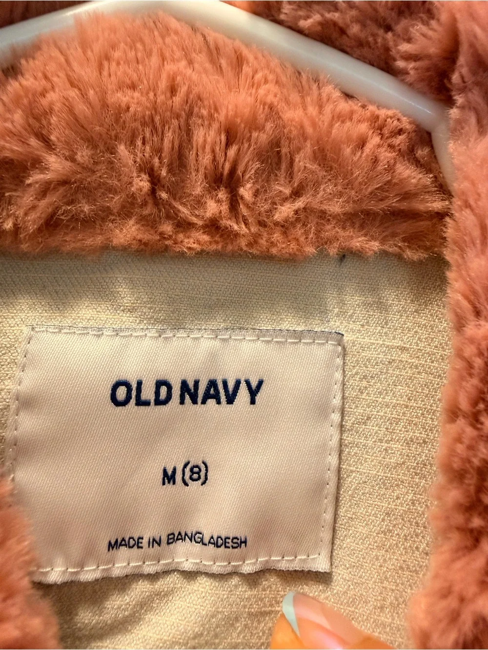 Old Navy Girls Light Wash Denim Jacket with Faux Fur Collar - Used - Medium